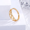 Golden Colour Hollowed-out Heart Shape Ring Design Cute Love Jewelry For Women Young Girl Child Gift 2022 Trend Ring