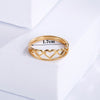 Golden Colour Hollowed-out Heart Shape Ring Design Cute Love Jewelry For Women Young Girl Child Gift 2022 Trend Ring