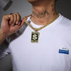 Golden Dollar Letter Crystal Metal Necklace Male Hip Hop Style Series Long Chain Accessories Charm Cool Pendant Gift