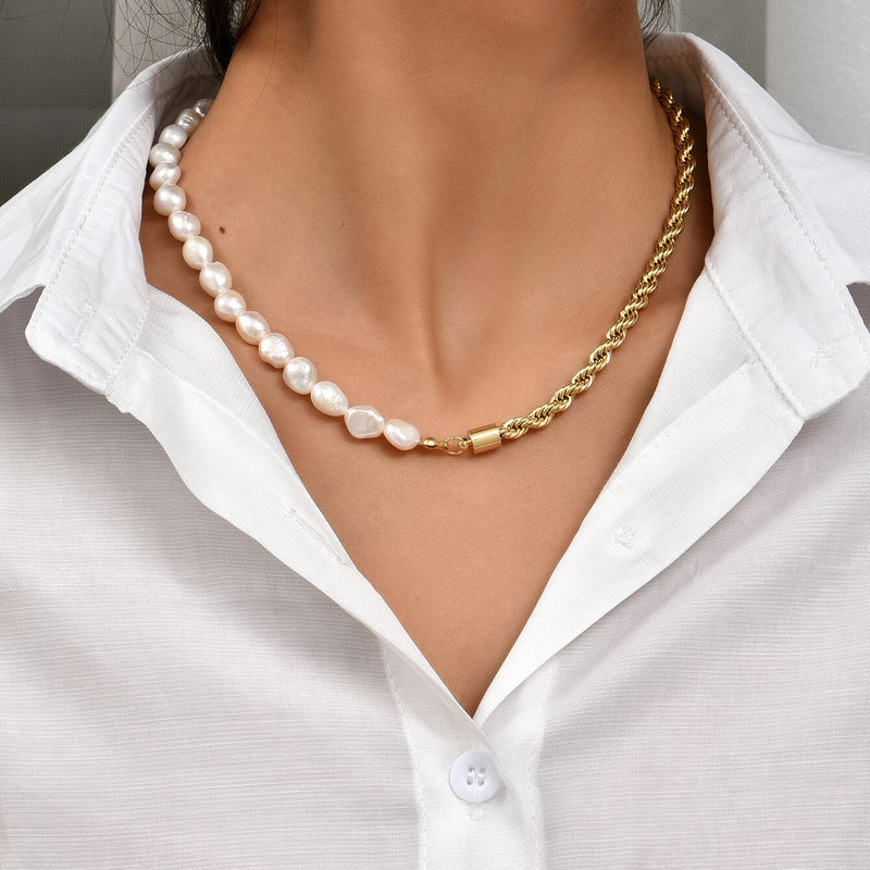 Kendra Scott Ashton Half Chain Half Pearl Necklace | Dillard's