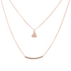 Golden Plated We Are Family Love Double Layer Alloy Clavicular Bones Pendant Short Chocker Necklace
