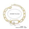 Golden Silverly Bracelets CZ Stone Crystal Screw for Woman Pave Carabiner Lock Oval Chain Bracelet Zirconia Punk Jewelry Gifts
