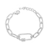 Golden Silverly Bracelets CZ Stone Crystal Screw for Woman Pave Carabiner Lock Oval Chain Bracelet Zirconia Punk Jewelry Gifts