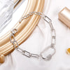 Golden Silverly Bracelets CZ Stone Crystal Screw for Woman Pave Carabiner Lock Oval Chain Bracelet Zirconia Punk Jewelry Gifts