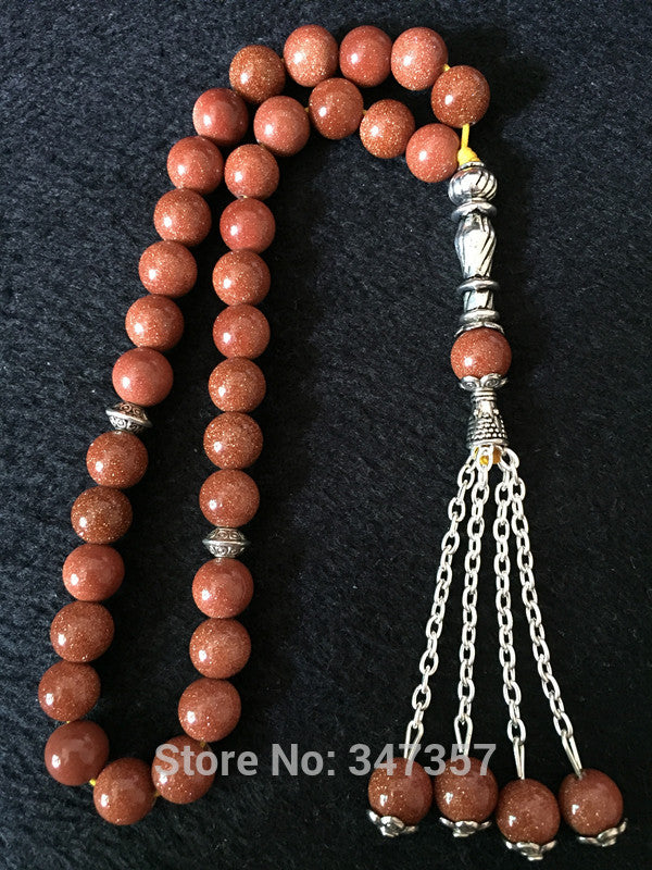 Goldstone Islamic 33 prayer beads Rosary islam muslim tasbih gift Allah misbaha sibha tesbih tespeeh