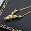 Goth Antelope Skull Necklace For Women Stainless Steel Gold Chian Necklaces Pendant Choker Boho Vintage Jewelry Collier Femme