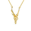Goth Antelope Skull Necklace For Women Stainless Steel Gold Chian Necklaces Pendant Choker Boho Vintage Jewelry Collier Femme