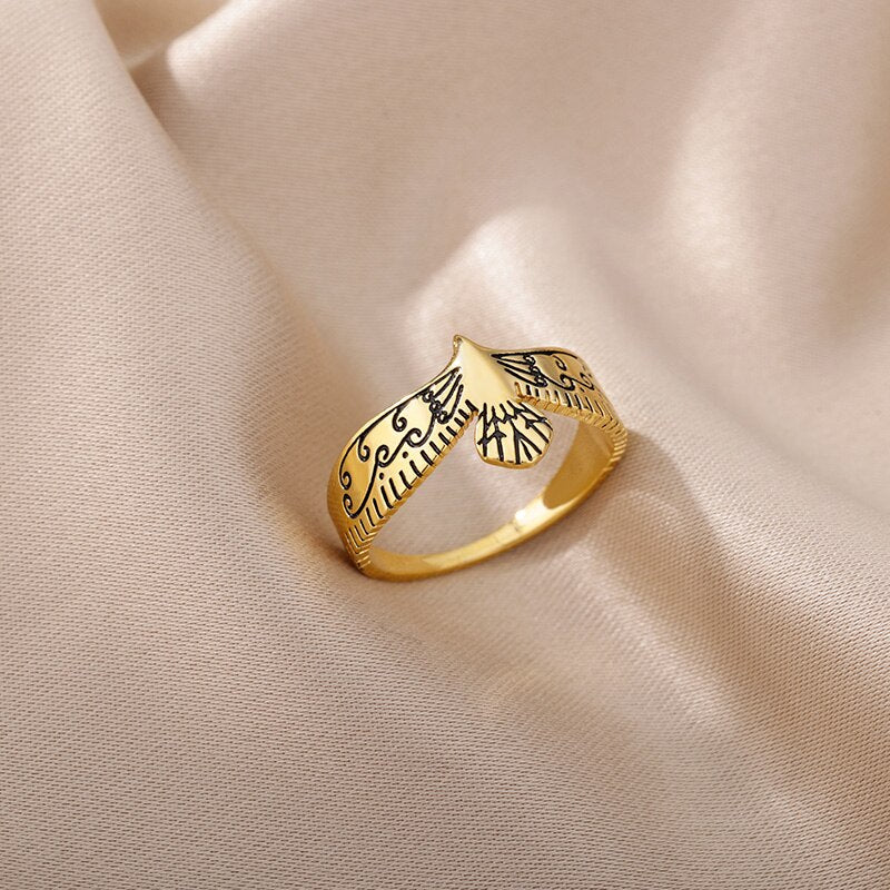 Goth Eagle Rings for Women Men Stainless Steel Gold Color Finger Ring Hip Hop Punk Aesthetic Couple Jewelry anillos mujer