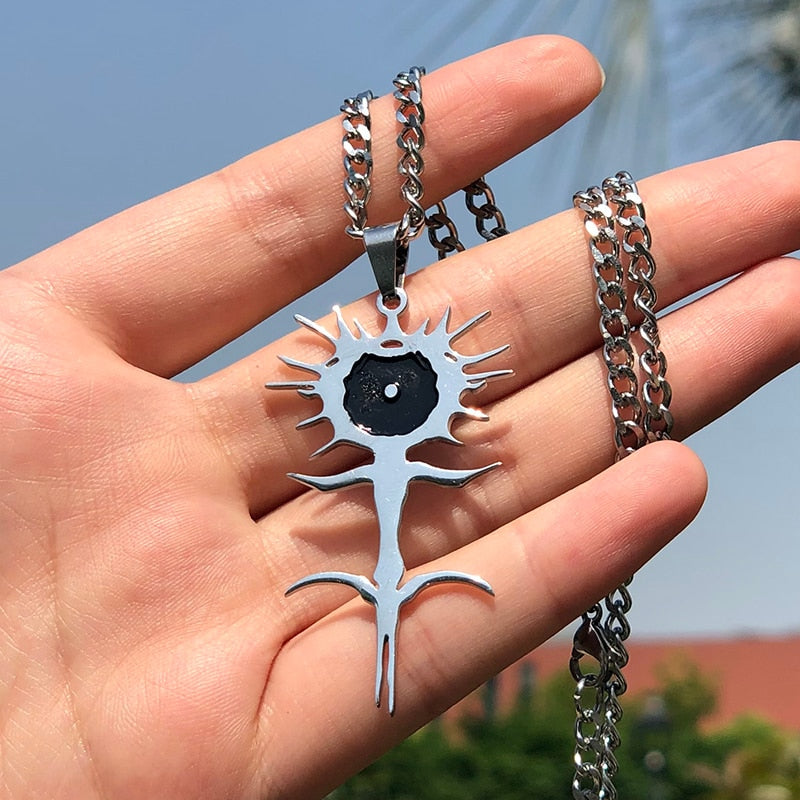 Goth Ghostemane Necklace Stainless Steel Charm Necklaces for Women Silver Color Chain Necklaces Jewelry Gift colgantes mujer