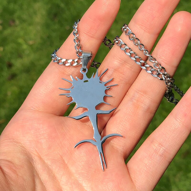 Goth Ghostemane Necklace Stainless Steel Charm Necklaces for Women Silver Color Chain Necklaces Jewelry Gift colgantes mujer