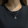 Goth Hiphop/Rock Metal Geometry Circular Smile-Face Chain Necklace for Boys Girl Grunge Indie Igirl Collar Aesthetic Accessories