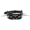 Goth Long Spike Choker Necklace Punk PU Leather Collar For Women Men Cool Big Rivets Studded Chocker Jewelry Gothic Accessories