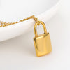 Goth Padlock Necklace For Women Men Stainless Steel Hip Hop Punk Rock Lock Pendant Choker Gold Color Necklace Aesthetic Jewelry