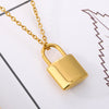 Goth Padlock Necklace For Women Men Stainless Steel Hip Hop Punk Rock Lock Pendant Choker Gold Color Necklace Aesthetic Jewelry
