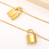 Goth Padlock Necklace For Women Men Stainless Steel Hip Hop Punk Rock Lock Pendant Choker Gold Color Necklace Aesthetic Jewelry