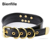 Goth Pastel Gothic Bondage Bdsm Black Leather Necklace Punk  O Round Collar Basic Plain Kitten Play Women Girl Choker