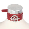 Goth Pentagram Necklace Star Choker Collar  Black Pu Leather Gothic Accessories Woman Witch Cosplay Jewelry
