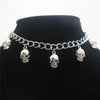 Goth Skull Neck Pendants Women's Choker Silver Color Necklace On The Neck Chain Chocker Punk Jewelry 2021 Kpop Collar For Girl
