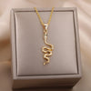 Goth Snake Pendant Necklace For Women Stainless Steel Gold Color Necklaces 2023 Trend Aesthetic Jewelry choker collares mujer
