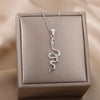 Goth Snake Pendant Necklace For Women Stainless Steel Gold Color Necklaces 2023 Trend Aesthetic Jewelry choker collares mujer