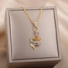 Goth Snake Pendant Necklace For Women Stainless Steel Gold Color Necklaces 2023 Trend Aesthetic Jewelry choker collares mujer