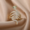 Goth Snake Rings For Women Men Adjustable Open Stainless Steel Zircon Aesthetic Ring Vintage Couple Christmas Jewelry anillos