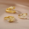 Goth Snake Rings For Women Men Adjustable Open Stainless Steel Zircon Aesthetic Ring Vintage Couple Christmas Jewelry anillos
