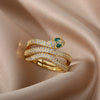 Goth Snake Rings For Women Men Adjustable Open Stainless Steel Zircon Aesthetic Ring Vintage Couple Christmas Jewelry anillos