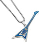 Gothic 2 layer Titanium Steel Guitar Necklace Men Musical Instrument Bass Pendant Women Jewelry Accessories Sweater Chain 4Color