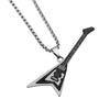 Gothic 2 layer Titanium Steel Guitar Necklace Men Musical Instrument Bass Pendant Women Jewelry Accessories Sweater Chain 4Color