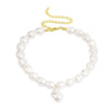 Gothic Big Imitation Pearl Pendant Choker Necklace for Women Girls Hip Hop Irregular Pearl Short Chain Necklace Women Jewelry
