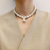 Gothic Big Imitation Pearl Pendant Choker Necklace for Women Girls Hip Hop Irregular Pearl Short Chain Necklace Women Jewelry