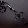 Gothic Black Cross Black Ball Chain Pendant Necklace Witchy Alternative Goth Witchy Punk Statement Gorgeous Jewelry Women Gift