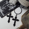 Gothic Black Cross Rosary Necklace Chain Pendant Witchy Victorian Alternative Punk Witchy Punk Statement Rock Jewelry Women Gift