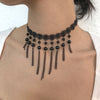 Gothic Black Lace Choker Necklace Collar Halloween Cosplay Jewelry Retro Vintage Chain Goth Accessories