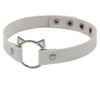 Gothic Buckle Belt Gothic Heart Metal Necklace Stud Collar Woman Man Punk PU Leather Animal Cat Ear Choker Necklace Jewelry
