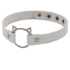 Gothic Buckle Belt Gothic Heart Metal Necklace Stud Collar Woman Man Punk PU Leather Animal Cat Ear Choker Necklace Jewelry