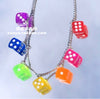 Gothic Colorful Dice Pendant Women Jewelry Choker Necklace for Women Punk Kpop Goth Chains and Necklaces Women's Neck Chain