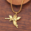 Gothic Creative Design Angel Cupid Gun Pendant Necklace Women's Rhinestone Chain Necklace Romantic Couple Memorial Jewelry