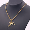 Gothic Creative Design Angel Cupid Gun Pendant Necklace Women's Rhinestone Chain Necklace Romantic Couple Memorial Jewelry