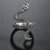 Gothic Double Head Snake Ring Adjustable Animal Rings Reptile Men Women  Punk Boy Girl Birthday Jewelry