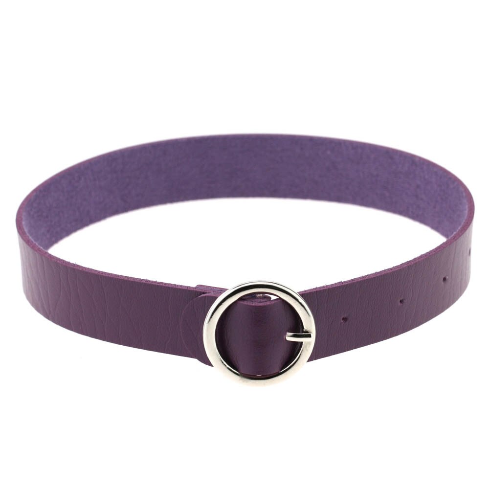 Gothic Faux Leather Choker Necklace For Women Vintage Harajuku Round Chokers Collar Punk Cosplay Jewelry Gift