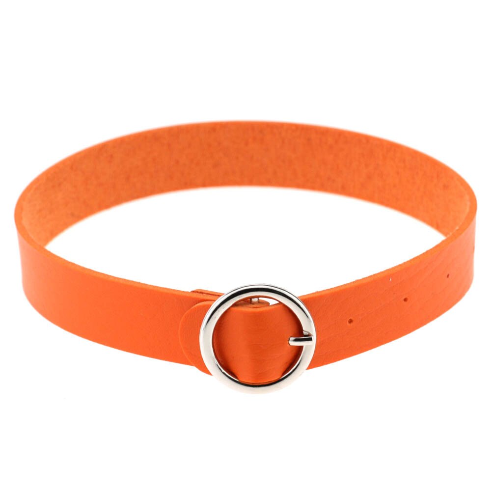 Gothic Faux Leather Choker Necklace For Women Vintage Harajuku Round Chokers Collar Punk Cosplay Jewelry Gift