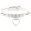 Gothic Faux Leather Spike Rivet Studded Choker Women Collares Punk Heart Pendant Necklace Cosplay Harajuku Jewelry