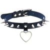 Gothic Faux Leather Spike Rivet Studded Choker Women Collares Punk Heart Pendant Necklace Cosplay Harajuku Jewelry