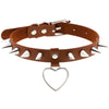 Gothic Faux Leather Spike Rivet Studded Choker Women Collares Punk Heart Pendant Necklace Cosplay Harajuku Jewelry