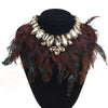 Gothic Feather Exaggeration  Women Brand Accessories Crystal Statement Necklace Collar