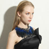 Gothic Feather Exaggeration  Women Brand Accessories Crystal Statement Necklace Collar
