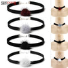Gothic Flannel Neckchain Necklace Women Accessories Love Sexy White/Black/Red/Gray Hair Ball CC Choker Necklaces Friendship Gift