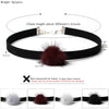 Gothic Flannel Neckchain Necklace Women Accessories Love Sexy White/Black/Red/Gray Hair Ball CC Choker Necklaces Friendship Gift